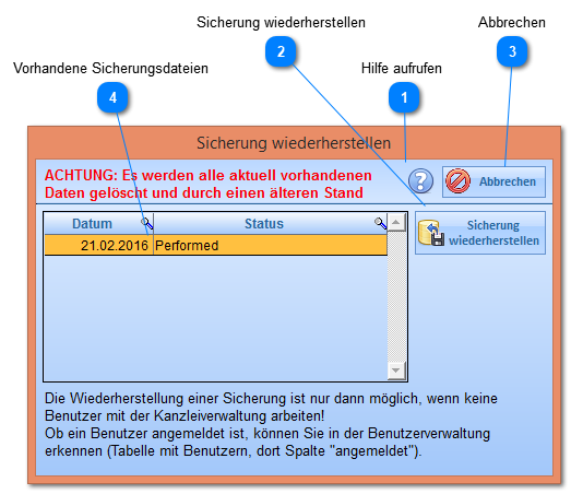 Sicherung wiederherstellen